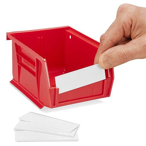 Bin Label Holder - 3 x 1" S-12552 - Uline | Stackable bins, Bin labels, Plastic stackable bins