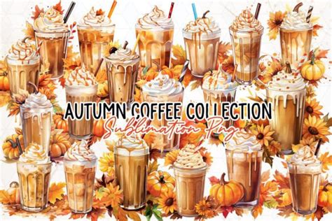 Autumn Coffee Collection Clipart PNG Graphic by Little Lady Design · Creative Fabrica