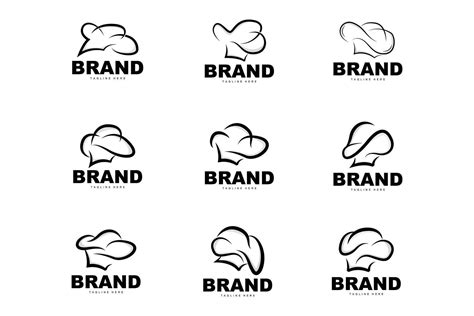 Chef Hat Logo, Cooking Vector Hand Made Chef Hat Collection, Product Branding Design 25444047 ...