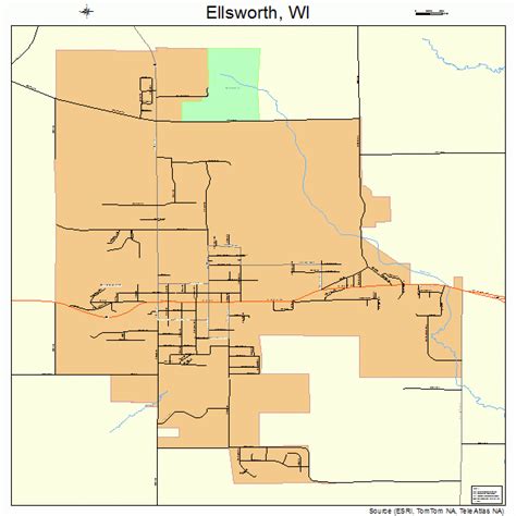 Ellsworth Wisconsin Street Map 5523525