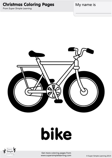 Bike Coloring Page - Super Simple