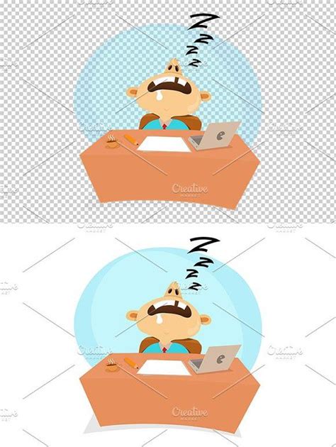 Sleeping at Work | Cartoon illustration, Cartoon, Sleep