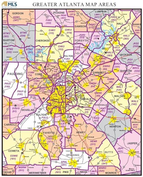 Atlanta GA Area Map-Search For Properties In Georgia | North Atlanta Real Estate | North Atlanta ...