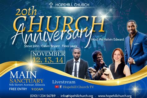 Copy of church anniversary flyer | PosterMyWall