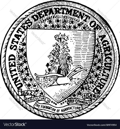 Seal of the department agriculture Royalty Free Vector Image