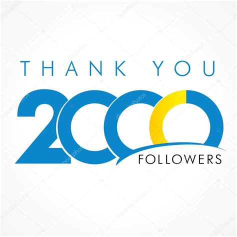 Thank you 2000 followers logo Stock Vector by ©Koltukov_Alek 110235274