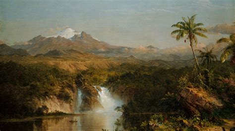 art, frederic edwin church, luminos, painting, waterfall, pictura, view ...