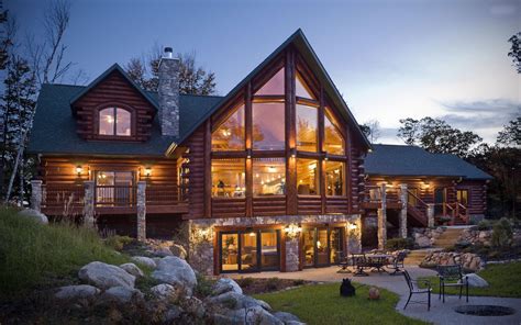 Log Cabin Desktop Wallpaper. | Cabin house plans, Rustic house, Barn ...