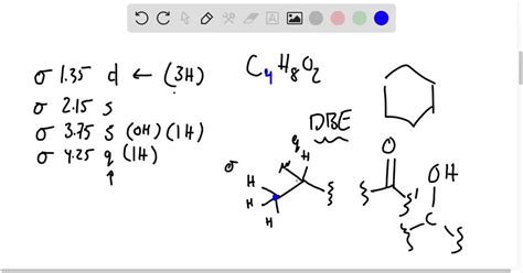 SOLVED: The proton NMR spectrum for a compound with the formula C5H8O2 ...