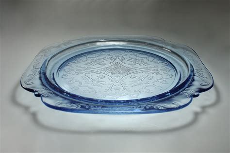 Dinner Plate, Indiana Glass, Recollection Blue, Glass, Serving Plate, 10 Inch