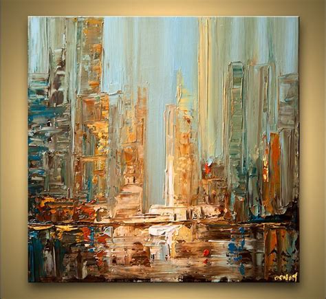 Cityscape Painting - Daylight #7469 | City canvas art, Modern painting, Abstract