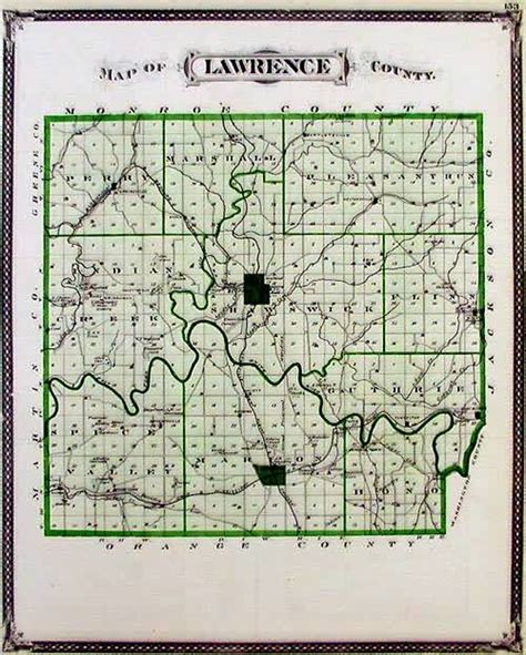 Map of Lawrence County, Indiana - Art Source International