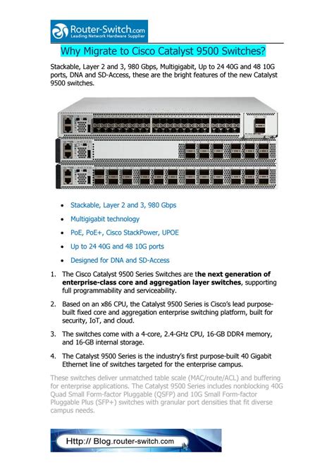 Why migrate to cisco catalyst 9500 switches by Router Switch - Issuu