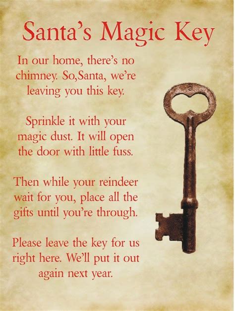 Free Printable Santa's Magic Key Poem Printable