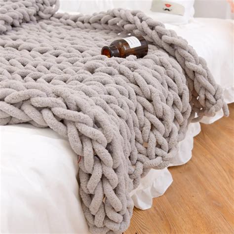 Aliexpress.com : Buy Nordic Thick Line Knitted Blanket 8 Colors Hand ...