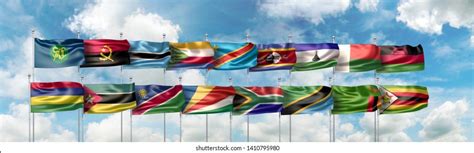 3d Illustration National Flags Nine Countries Stock Illustration 1485791753 | Shutterstock