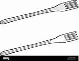 Fork Coloring Page sketch template