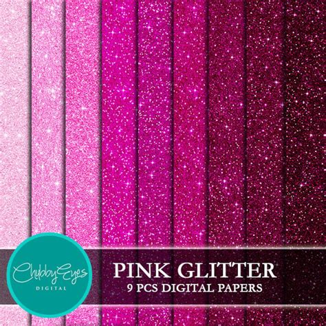 Pink Glitter Digital Papers Scrapbook Papers Pink Sparkles | Etsy