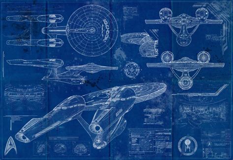 Star Trek Enterprise New USS 1701 Blueprint Art Print - Etsy | Star ...