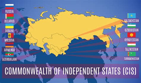 Schematic Map Of The Commonwealth Of Independent States Stock Illustration - Download Image Now ...