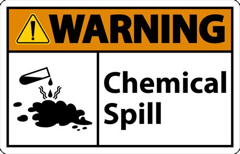 Warning Chemical Spill Sign On White Background 14832763 Vector Art at ...