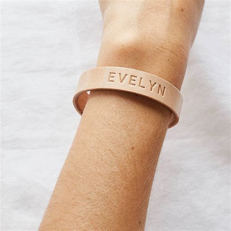 Personalised Leather Wristband By Create Gift Love