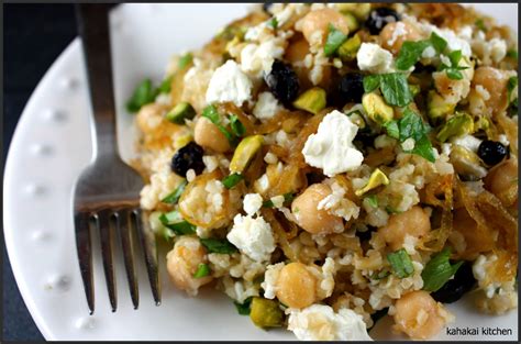 Kahakai Kitchen: Bulgur Salad with Chickpeas, Caramelized Onion, Feta ...