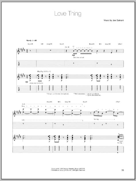 Love Thing by Joe Satriani - Guitar Tab - Guitar Instructor