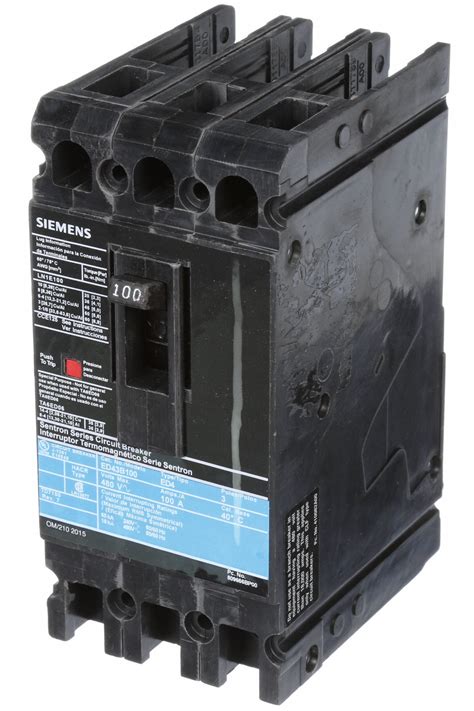 SIEMENS Molded Case Circuit Breaker: 100 A Amps, 18kA at 480V AC, Fixed, Load Side Lug, ABC ...