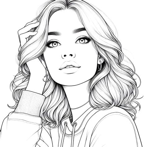 Amazing Realistic Girl coloring page - Download, Print or Color Online for Free