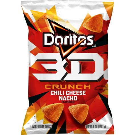 Doritos 3D Crunch Chili Cheese Nacho Flavored Corn Snacks, 6 oz - Walmart.com - Walmart.com