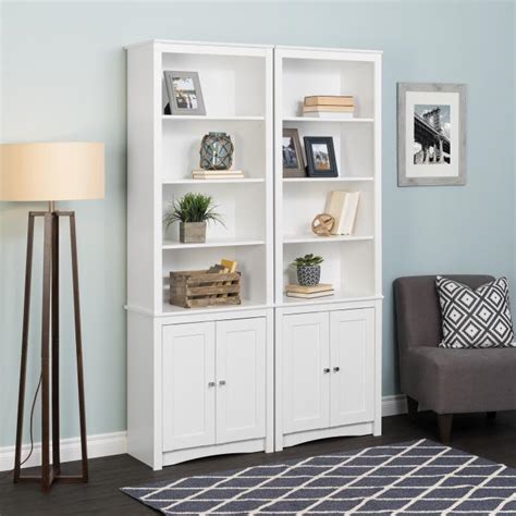 Tall Bookcase with 2 Shaker Doors | Prepac MFG