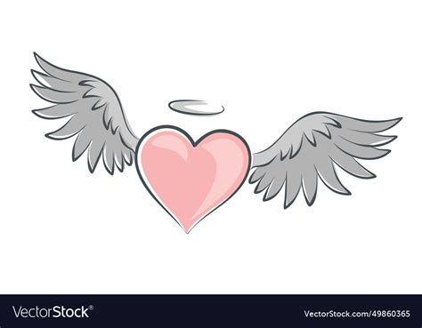 Heart symbol with wings Royalty Free Vector Image