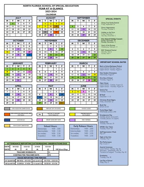 School Calendar - North Florida School of Special Education