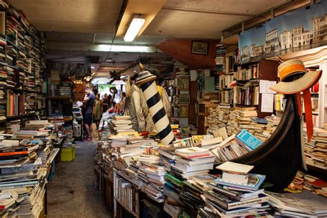 Books In Boats At The Libreria Acqua Alta Bookstore in Venice