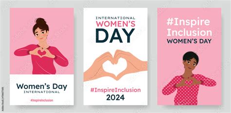 Inspireinclusion. 2024 International Women's Day vertical banners set ...