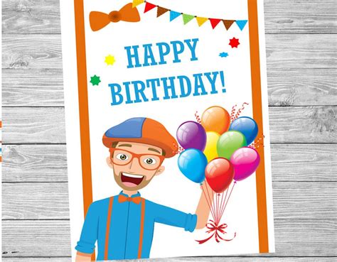 Blippi Poster Birthday Blippi | Etsy | Happy birthday cards printable, Birthday card printable ...