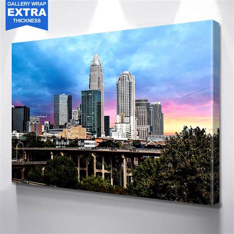 Colorful Charlotte Skyline Wall Art - Zapwalls