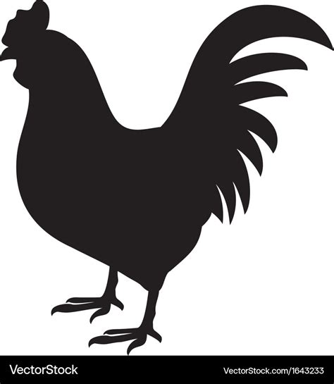 Rooster silhouette Royalty Free Vector Image - VectorStock