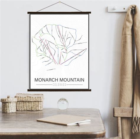 Monarch Mountain Colorado Ski Trail Map Hanging Canvas of Monarch ...