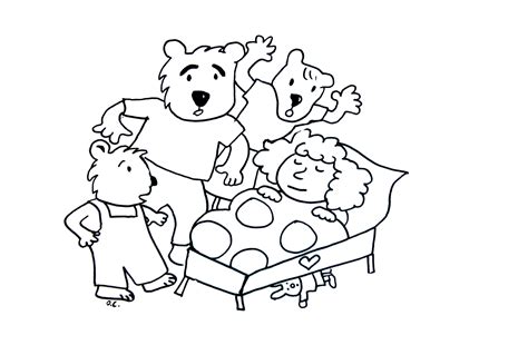 Printable Coloring Pages Of Goldilocks And The Three Bears - Template ...