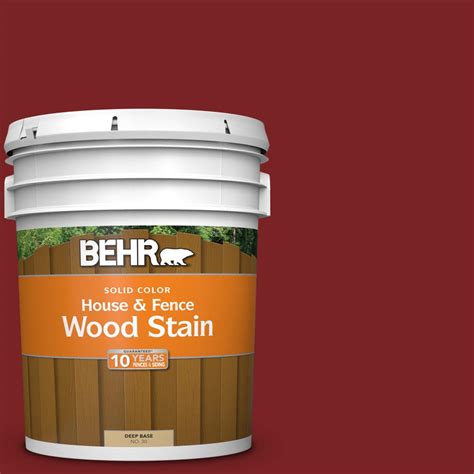 BEHR 5 gal. #SC-112 Barn Red Solid Color House and Fence Exterior Wood Stain-03005 - The Home Depot