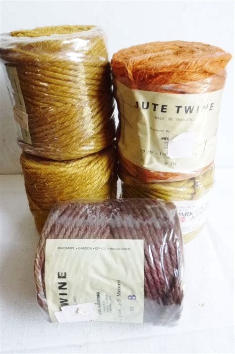 Lot of 5 NOS Rolls of Colored Jute Twine #Macrame Supplies Craft ...