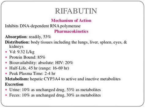 Rifabutin: Dosage and Administration - Antituberculosis drugs - AntiinfectiveMeds.com