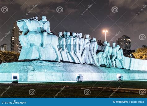 Monumento As Bandeiras in Sao Paulo, Brazil Brasil Editorial ...