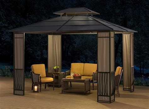 sunjoy 10 x 12 Heavy Duty Galvanized Steel Hardtop Wyndham Patio Gazebo