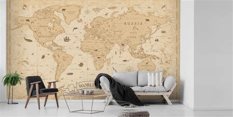 Vintage Map Wallpaper & Antique Map Wall Murals | Wallsauce US