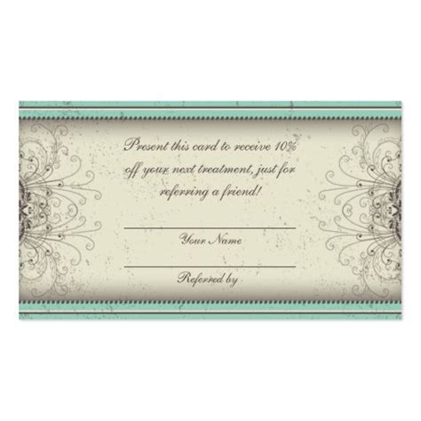 Floral Pattern Damask Elegant Referral Cards Business Cards