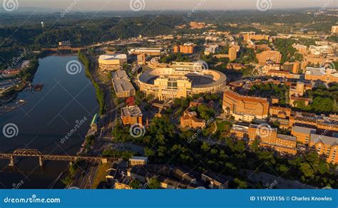 University of Tennessee Campus Aerial View with River and Stadium Stock Photo - Image of ...