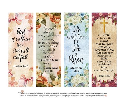 Christian Bookmark Printable